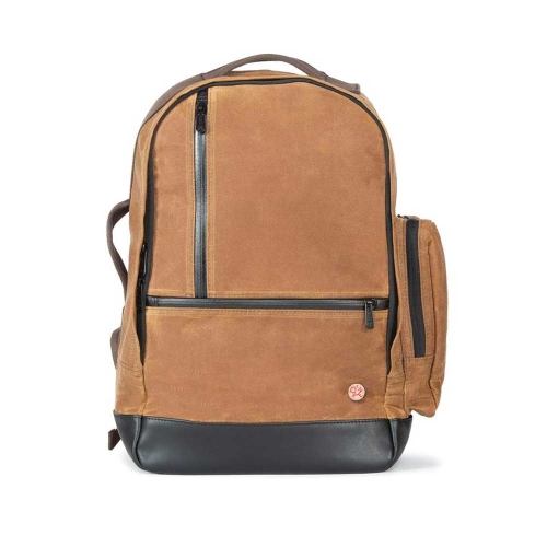 TOKEN Waxed Halsey Backpack - Plaid Dark Brown 