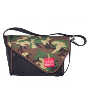 Manhattan Portage Flatiron Messenger Bag (MD) (13 in.) - Black/Camouflage/Dark Brown