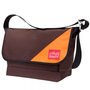 Manhattan Portage Sputnik 2.0 Messenger Bag (LG) - Dark Brown/Orange