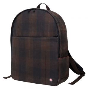 TOKEN University Waxed Backpack - Plaid Dark Brown