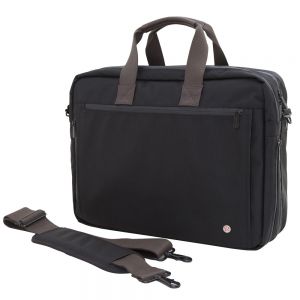 TOKEN Lawrence Laptop Bag (LG) With Back Zipper - Black