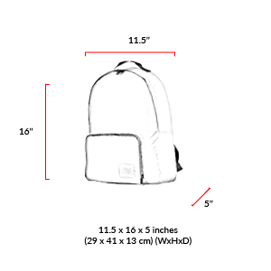 size chart Packable Big Apple Backpack (MD) JR