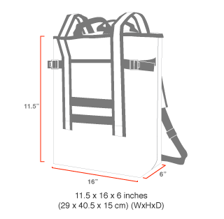 Manhattan Portage Chrystie Backpack size chart 