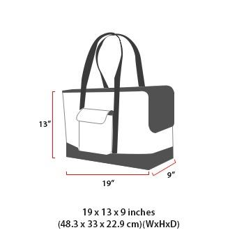 size chart pet carrier tote bag (LG)