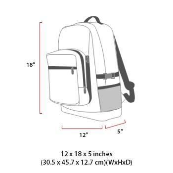 size chart graduate backpack