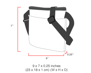 size chart Ithaca Shoulder Bag (SM)