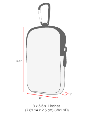 size chart Nylon Cell Phone Case (TALL)