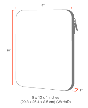 size chart Midnight iPad Sleeve (8-10 in.)