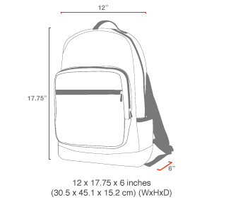size chart CORDURA Lite Morningside Backpack