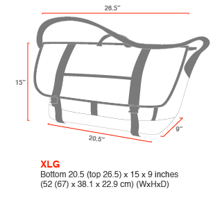 size chart Bike Messenger Bag (XLG)