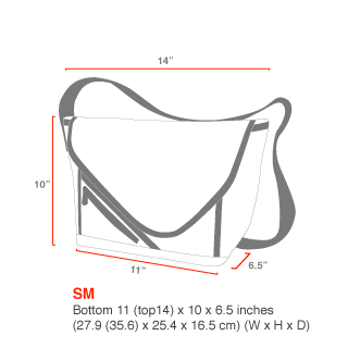 size chart Flatiron Messenger Bag