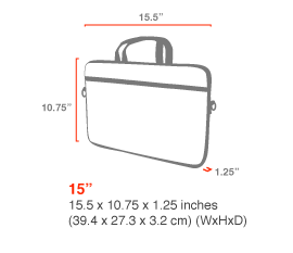 size chart Convertible Laptop Bag (15 in.)