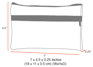 size chart Double Zipper Pouch