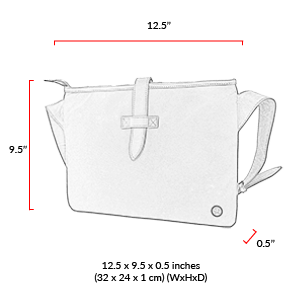 size chart Waxed Sterling Shoulder Bag
