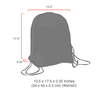 size chart Drawstring Backpack