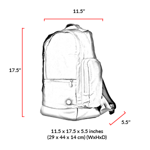 size chart Waxed Halsey Backpack
