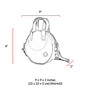 size chart  Waxed Circle Line Shoulder Bag
