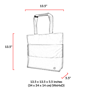 size chart Waxed Junction Tote