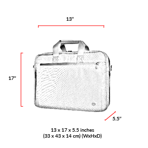 size chart Lawrence Laptop Bag (LG) With Back Zipper
